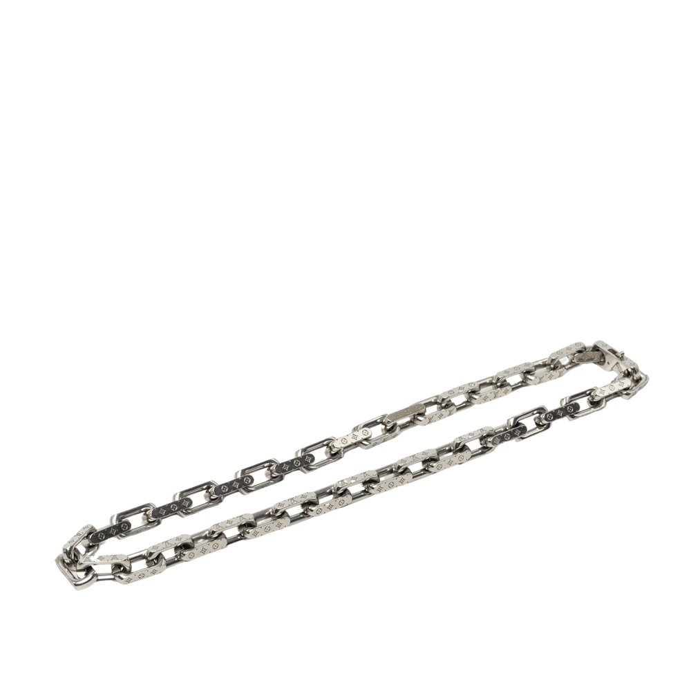 Pre-Loved Louis Vuitton Stainless Steel Monogram Chain Link Necklace